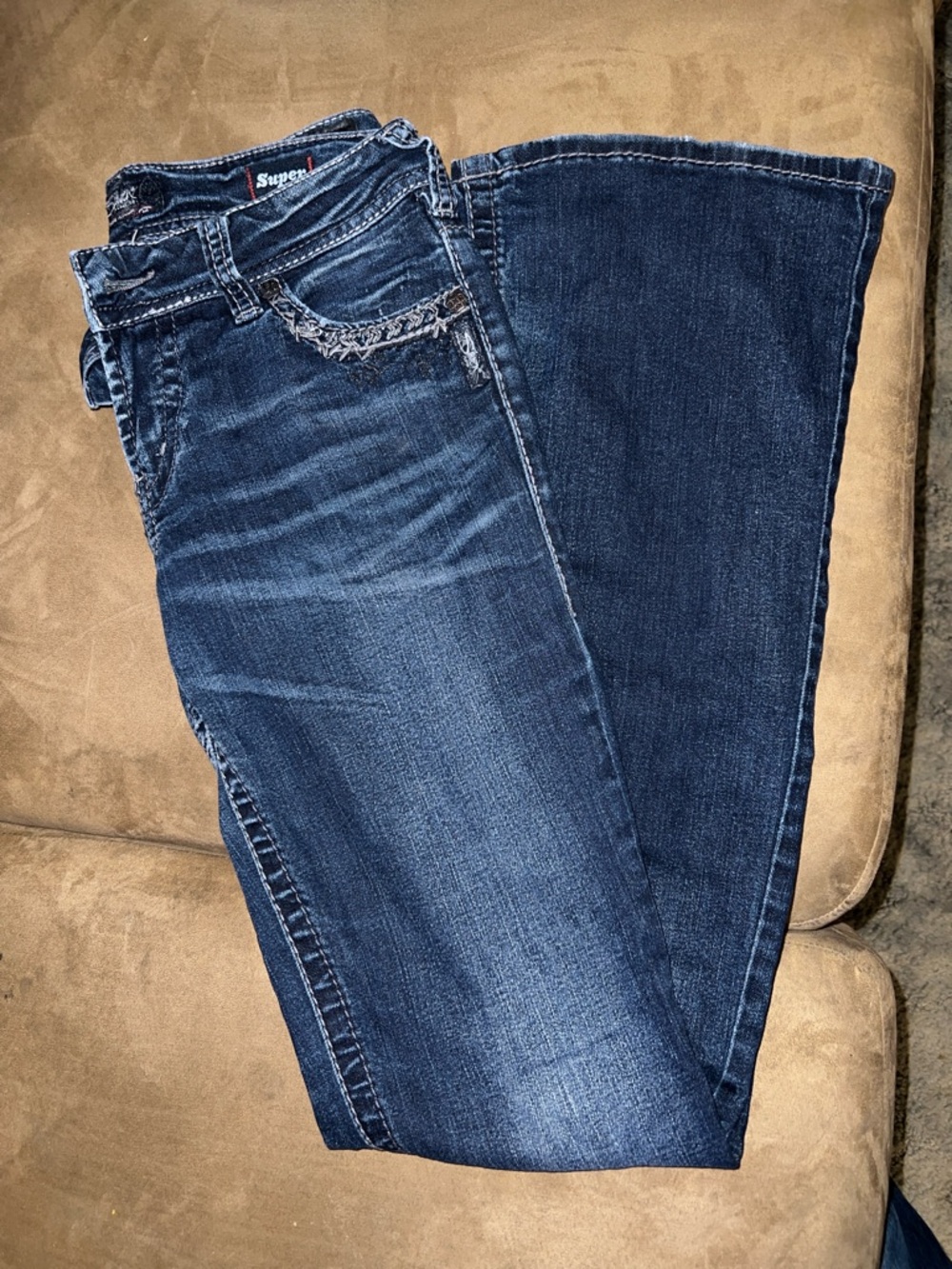 Silver Jeans Indigo Wide Leg Flare Jeans